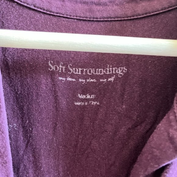 Soft Surroundings Santa Barbara Button Down Tunic Size M Asymmetrical Purple - Picture 2 of 4